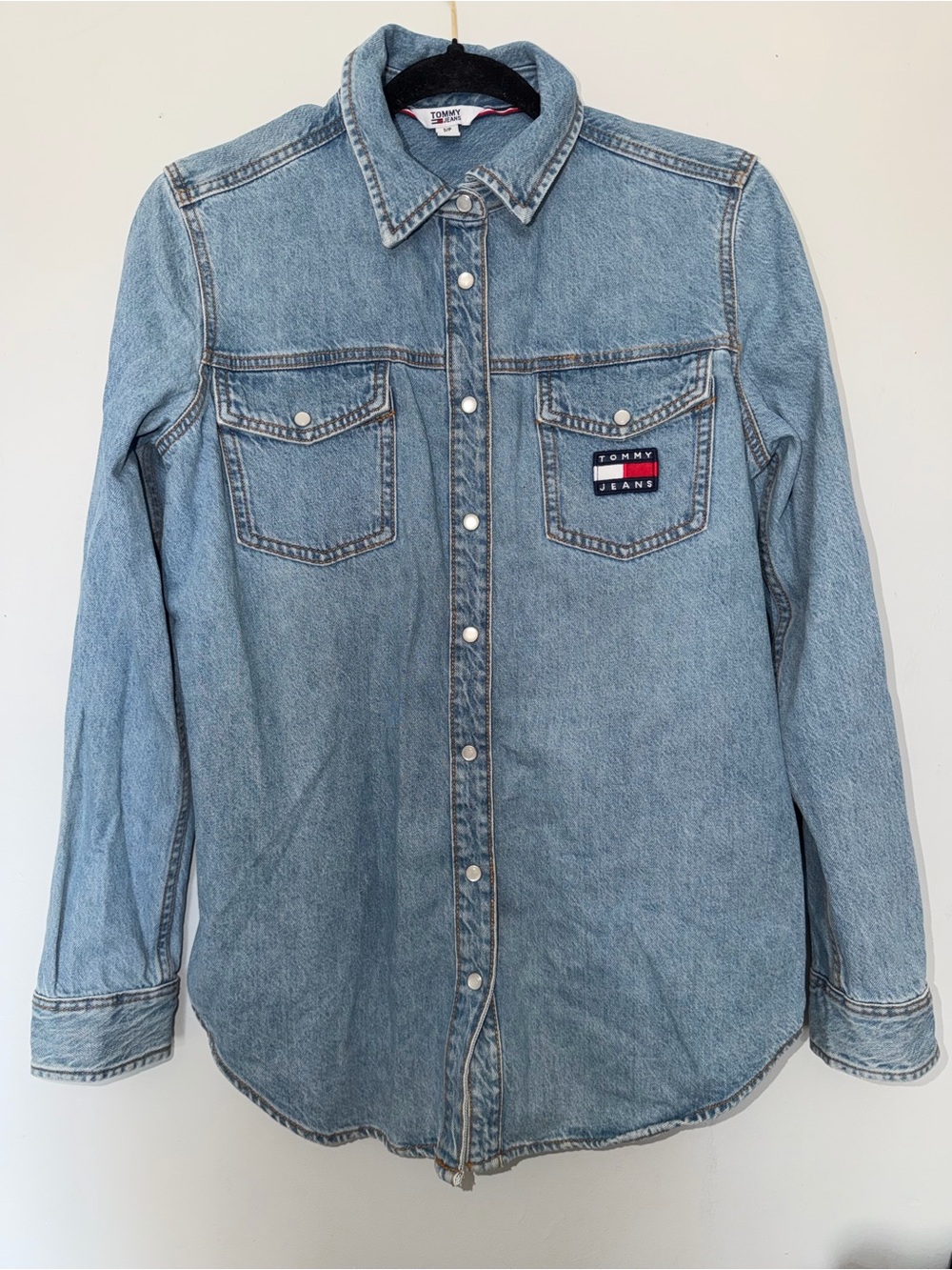 Tommy Hilfiger Light Wash Denim Button-Up Shirt